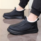 Zapatos de hombre forrados con vellón y engrosados