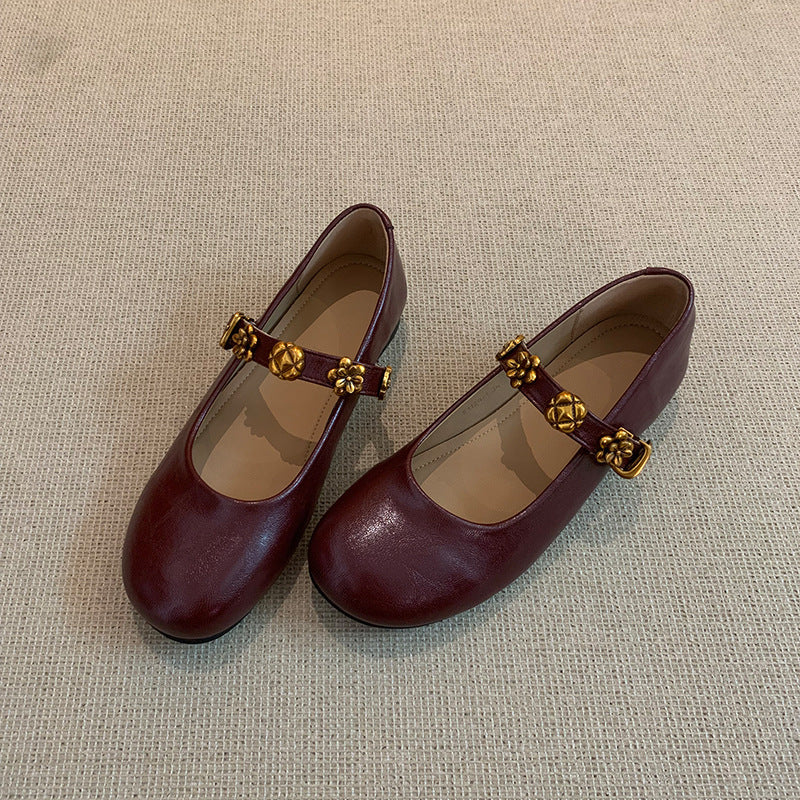 Zapatos Mary Jane de piel en rojo – nuevo modelo