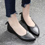 Zapatos planos de cuero