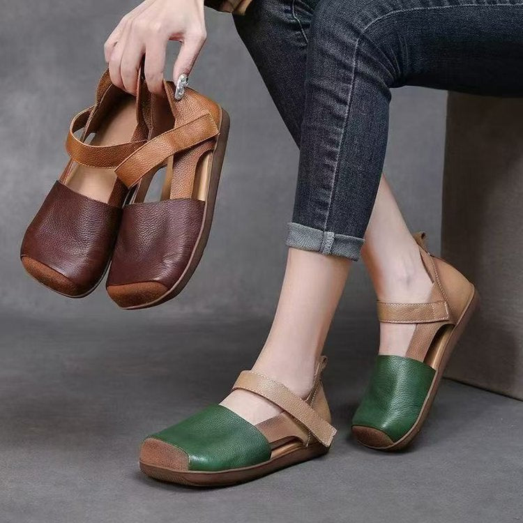 Sandalias cuero suave vintage