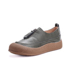 Zapatos de cuero vacuno estilo vintage para mujer