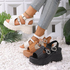 Sandalias de plataforma con hebilla