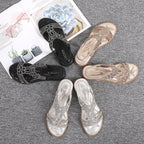 Sandalias flores con brillos