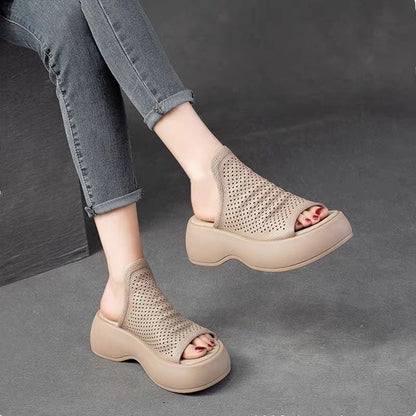 Sandalias de plataforma transpirables