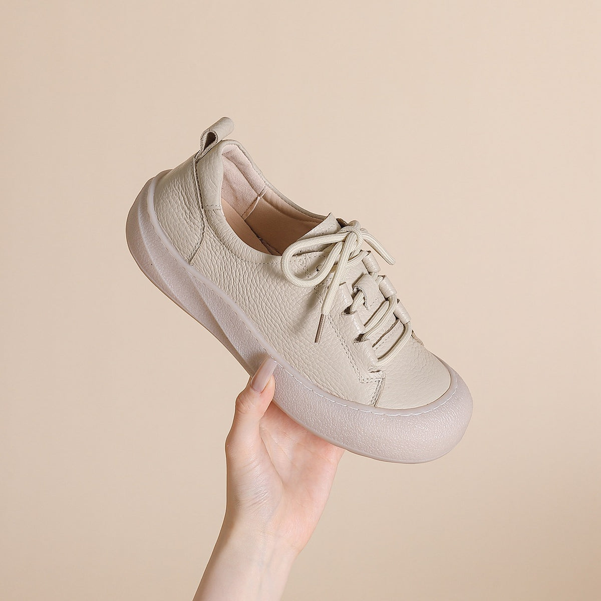 Zapatos de Piel con Plataforma Ligera