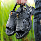 Sandalias de playa de cuero suave para hombre