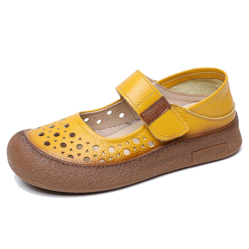 Zapatos de piel de vacuno perforada de grano superior