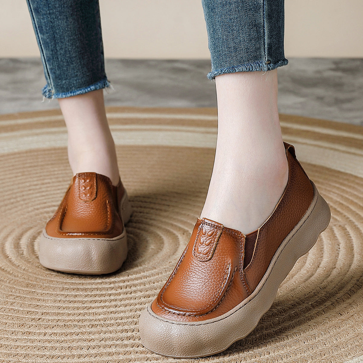 Zapatos de suela blanda 100% de cuero genuino