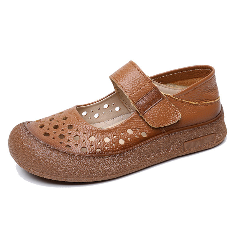 Zapatos de piel de vacuno perforada de grano superior