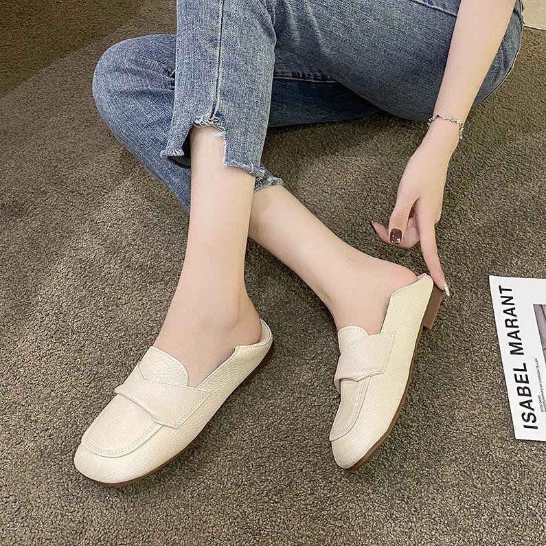 Zapatos casuales de cuero genuino para mujer