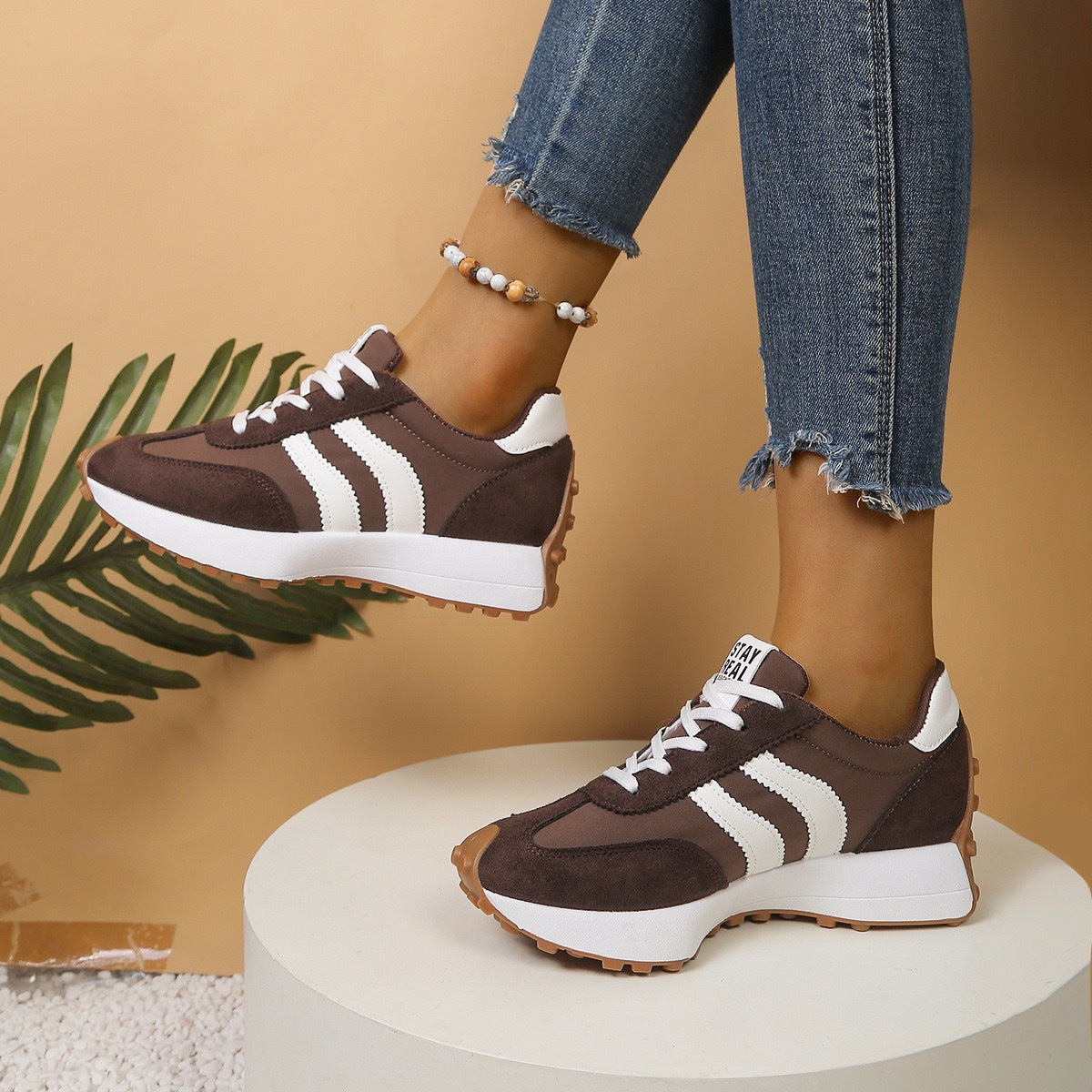 Zapatillas deportivas de mujer con suela gruesa antideslizante
