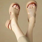 Zapatos romanos de plataforma con bloques de color