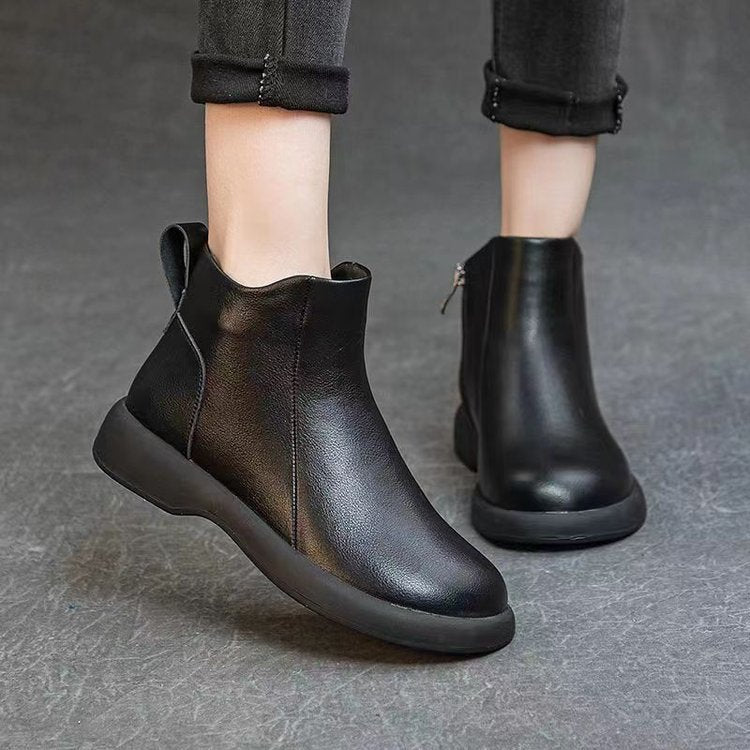 Elegancia sin Esfuerzo｜Botines de Piel para Mujer