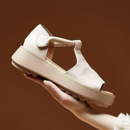 Sandalias de cuña con plataforma y parte abierta para mujer