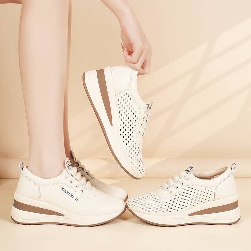 Zapatos de piel – plataforma antideslizante, para caminar