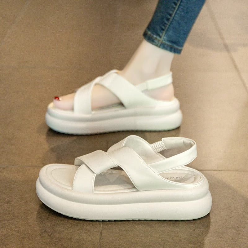 Sandalias de plataforma con tiras cruzadas para mujer