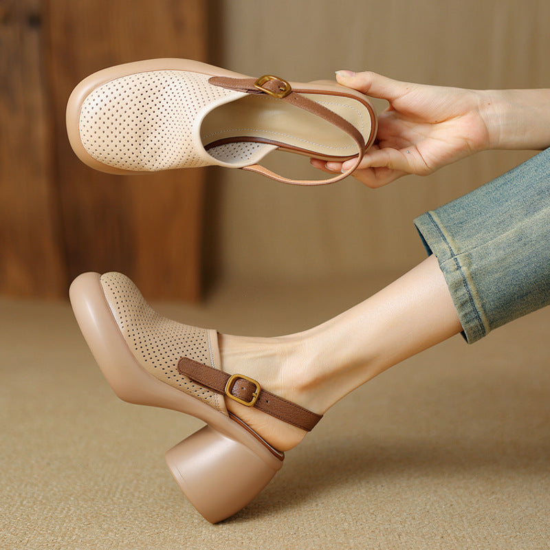 Zapatos Mary Jane transpirable de plataforma redonda