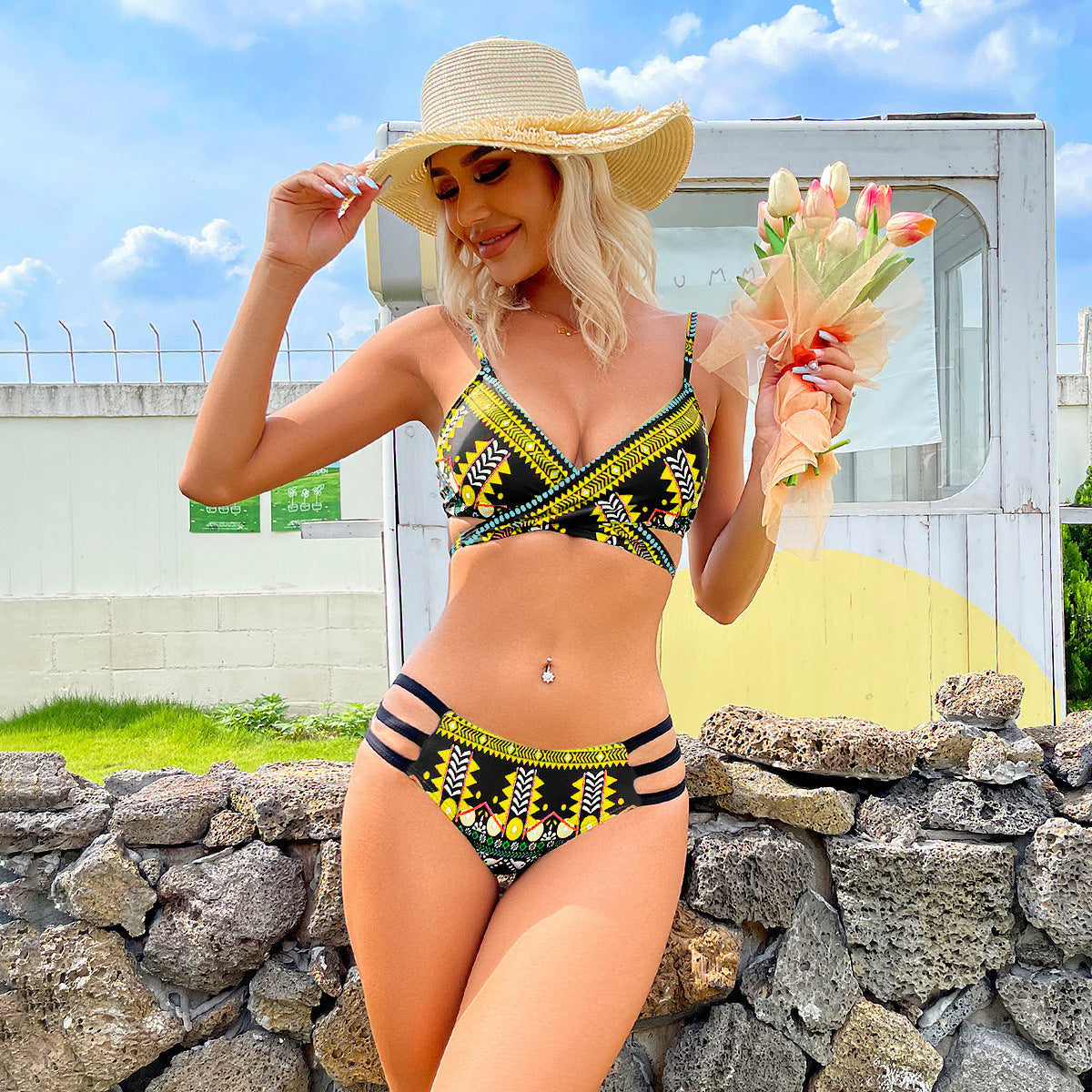 Traje de baño elegante y favorecedor para las vacaciones