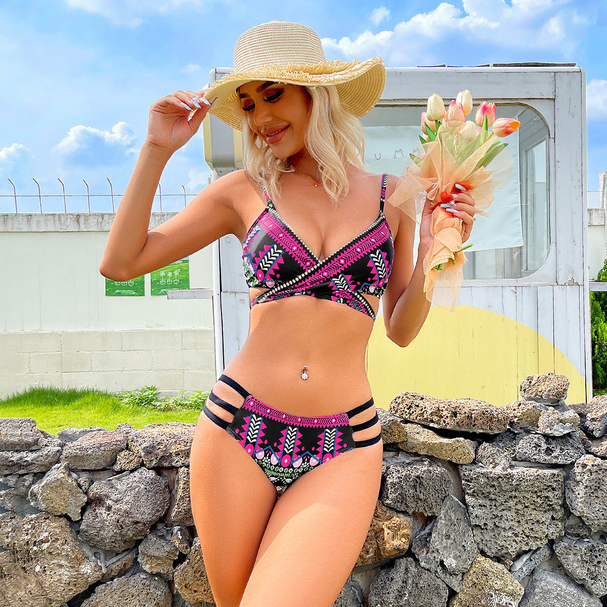 Traje de baño elegante y favorecedor para las vacaciones
