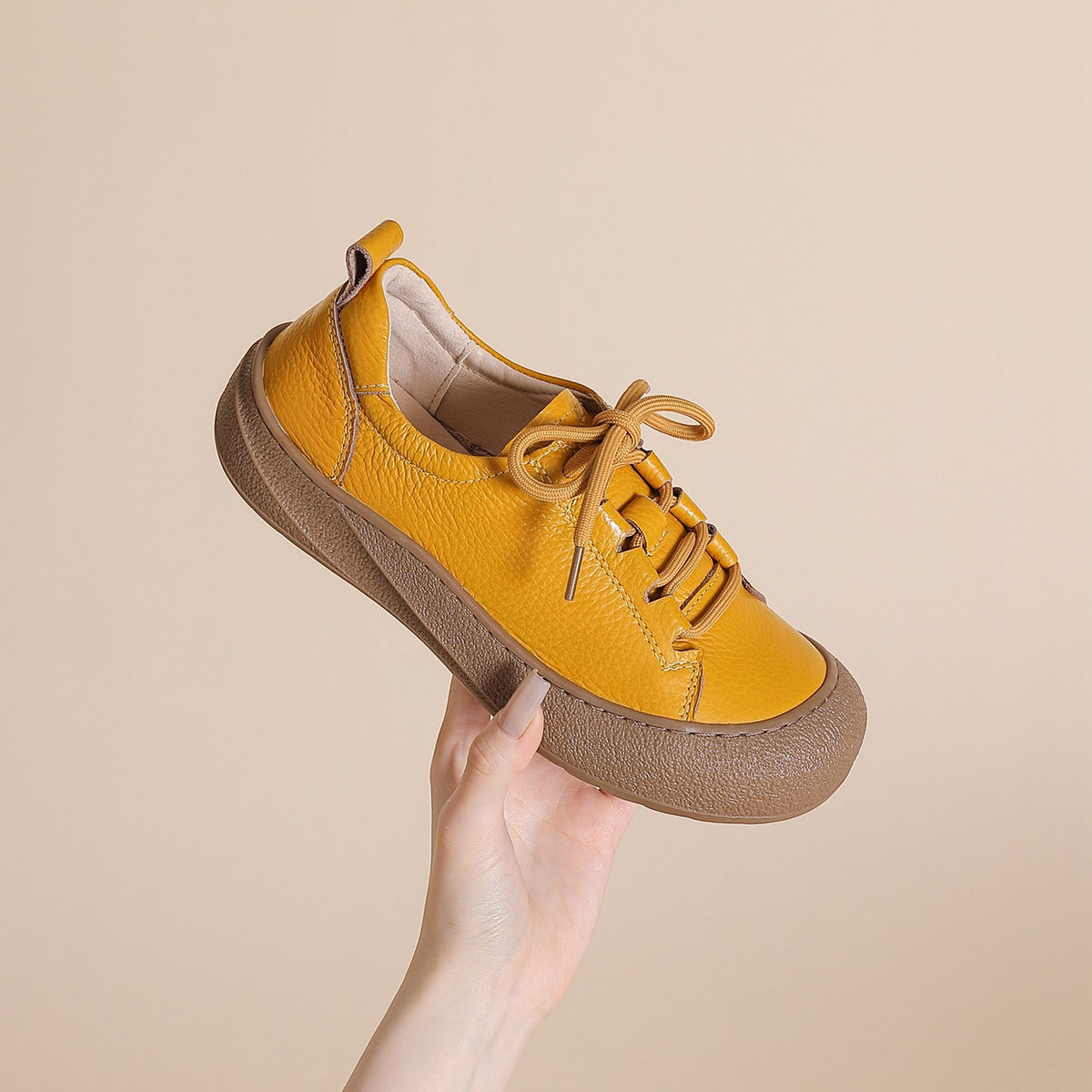 Zapatos de Piel con Plataforma Ligera
