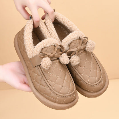 Zapatos de algodón cálidos antideslizantes de vellón grueso