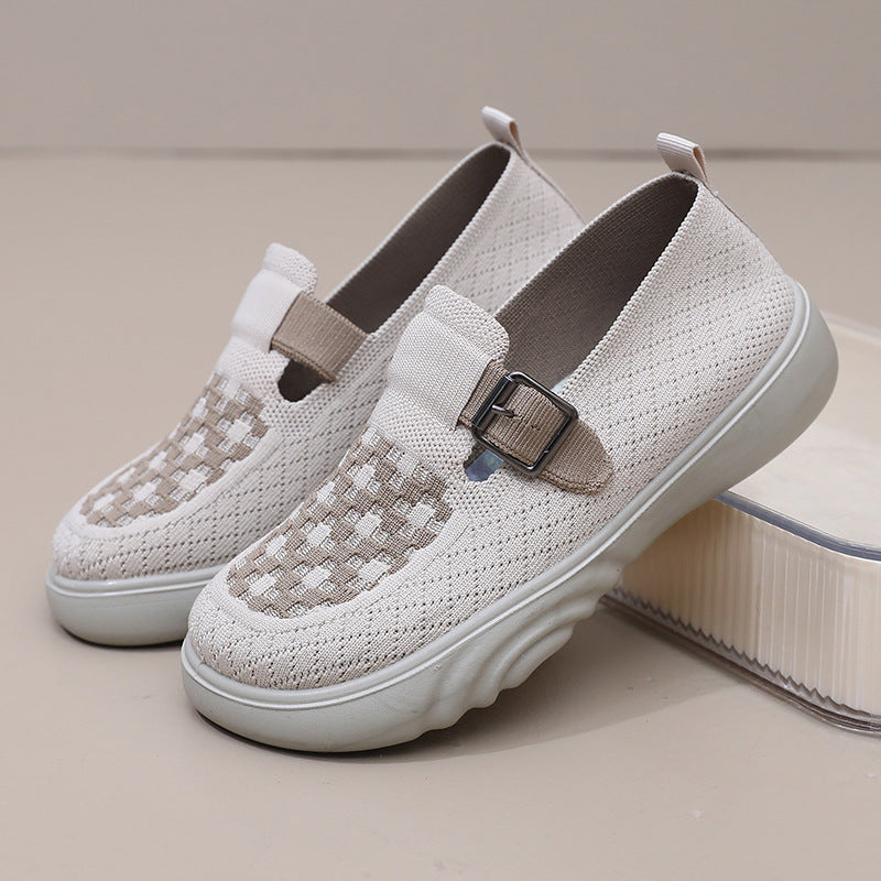 Zapatos casuales ligeros sin cordones con suela gruesa