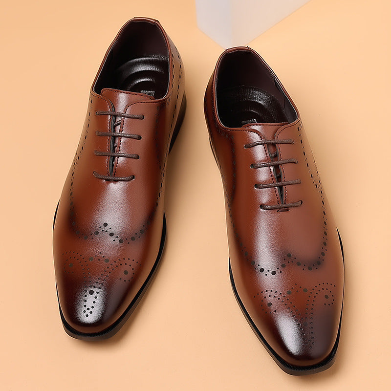 Zapatos de cuero con recortes para hombre (tallas grandes)