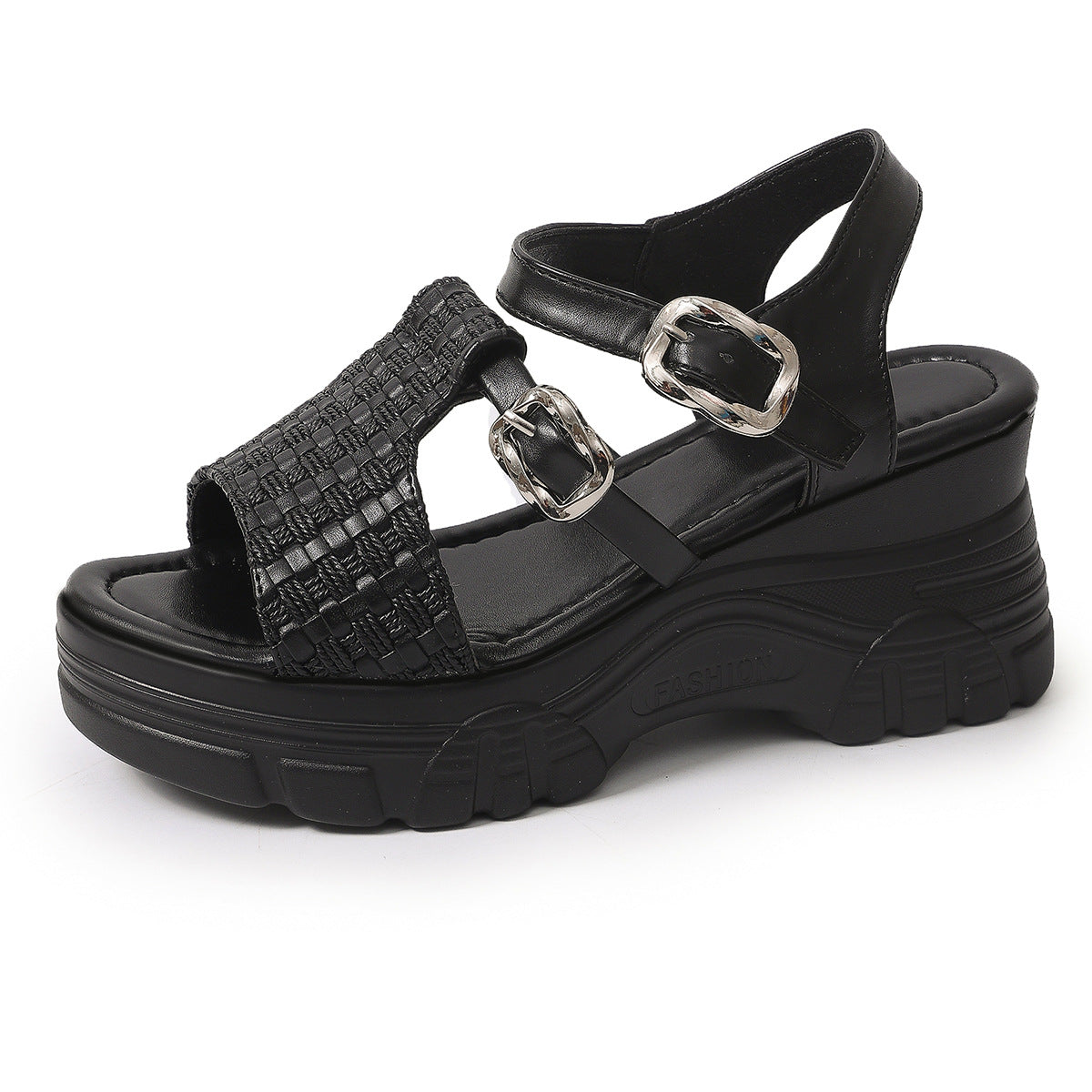 Sandalias de plataforma con hebilla