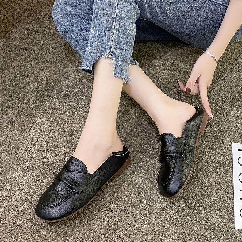 Zapatos casuales de cuero genuino para mujer
