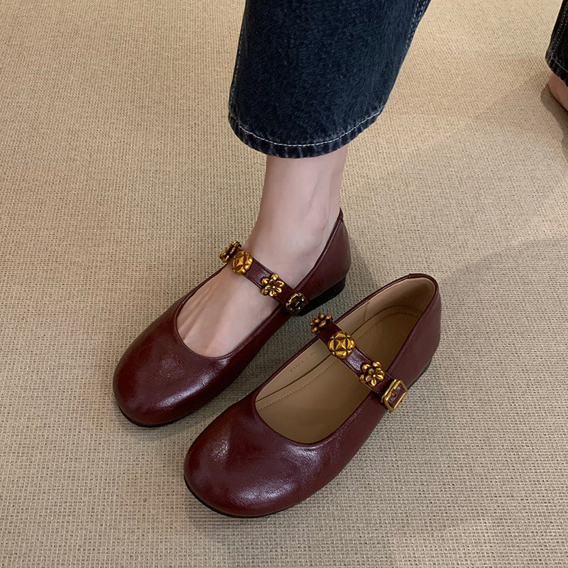 Zapatos Mary Jane de piel en rojo – nuevo modelo