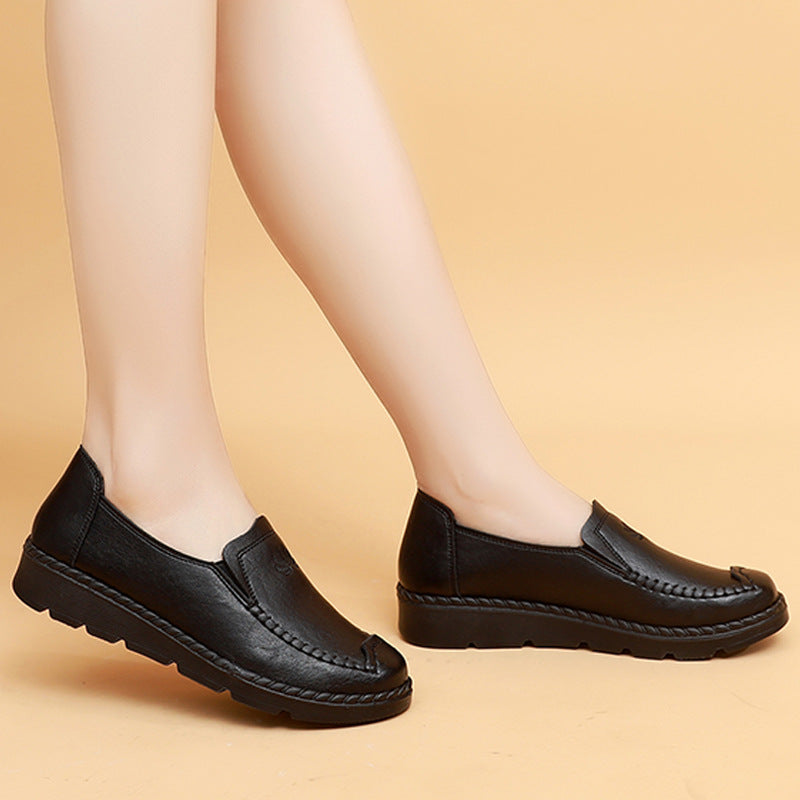 [100% piel de vacuno]Zapatos planos de cuero suave