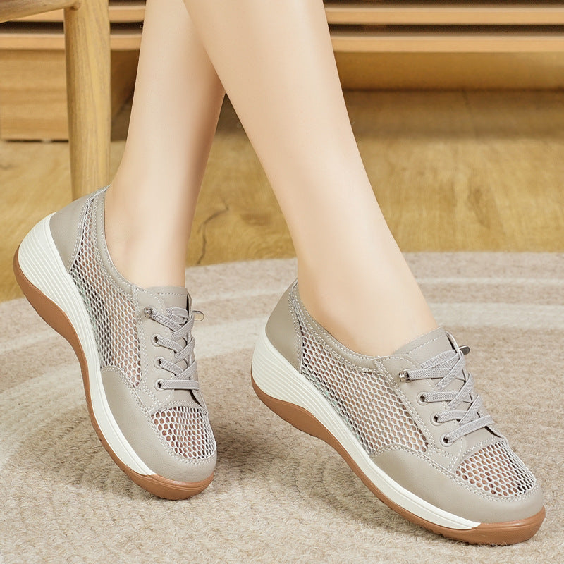 Tenis casuales de malla con suela de goma flexible