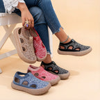 Tenis ortopédicos casuales con diseño calado