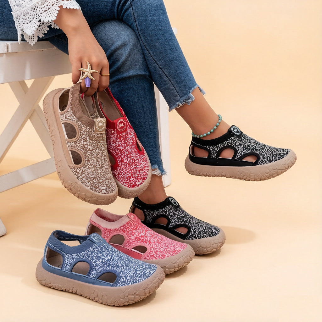 Tenis ortopédicos casuales con diseño calado