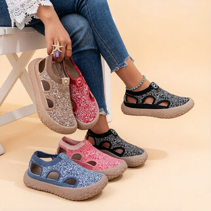 Tenis ortopédicos casuales con diseño calado