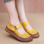 Zapatos de piel de vacuno perforada de grano superior