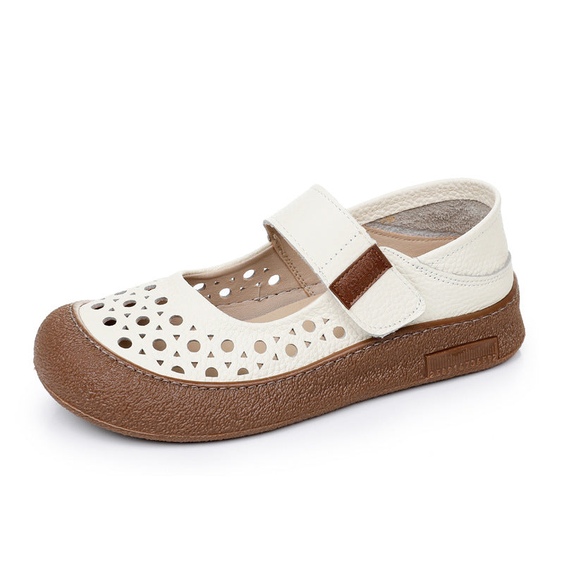 Zapatos de piel de vacuno perforada de grano superior