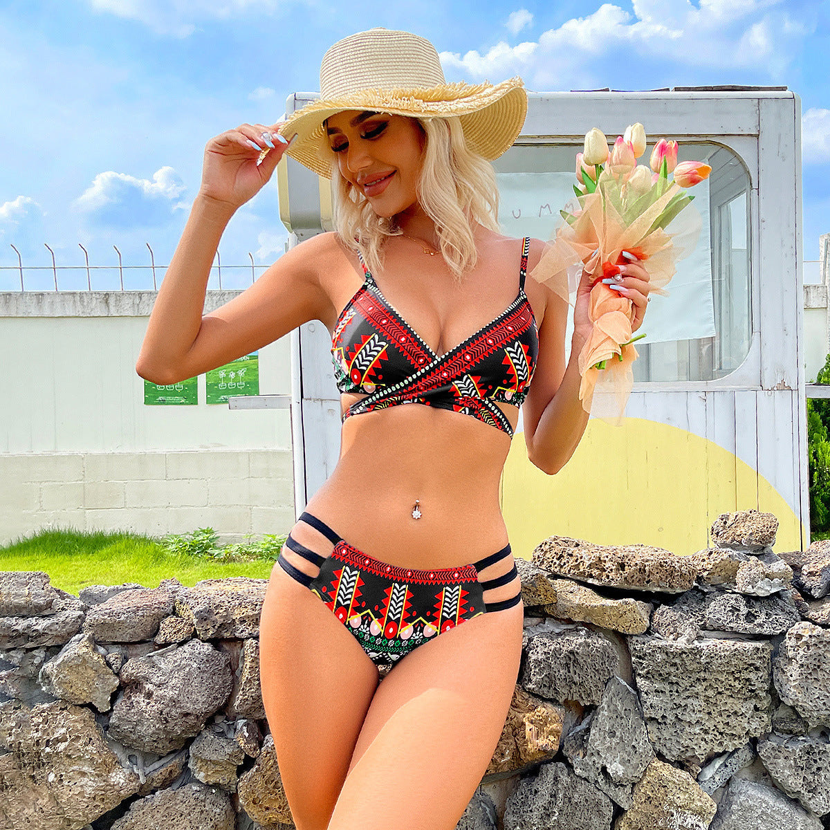 Traje de baño elegante y favorecedor para las vacaciones