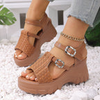 Sandalias de plataforma con hebilla