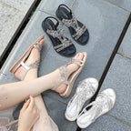 Sandalias flores con brillos