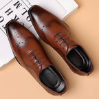 Zapatos de cuero con recortes para hombre (tallas grandes)