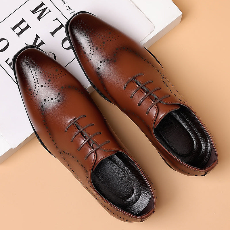 Zapatos de cuero con recortes para hombre (tallas grandes)