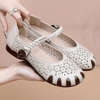 Sandalias mamá cuero suave huecas