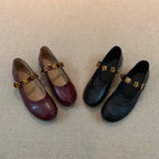 Zapatos Mary Jane de piel en rojo – nuevo modelo