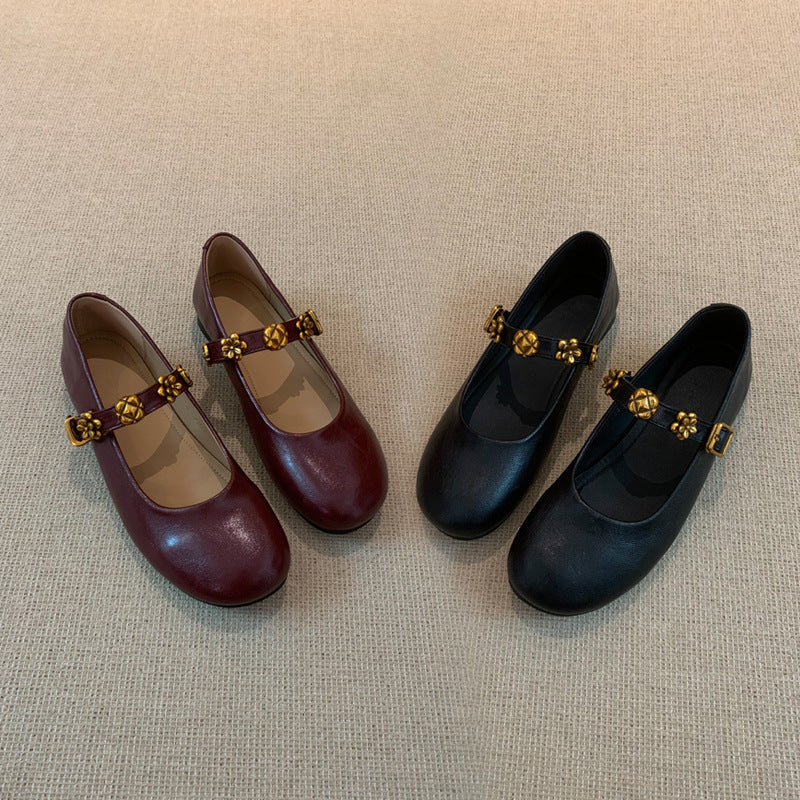 Zapatos Mary Jane de piel en rojo – nuevo modelo