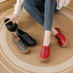 Zapatos de cuero vacuno estilo vintage para mujer
