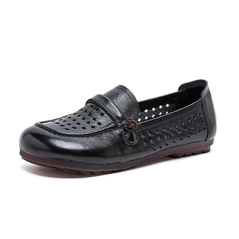 100% cuero genuino zapatos suela blanda