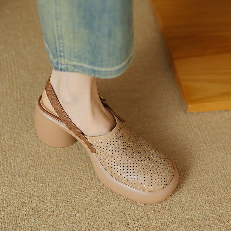 Zapatos Mary Jane transpirable de plataforma redonda