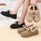 Zapatos de algodón cálidos antideslizantes de vellón grueso