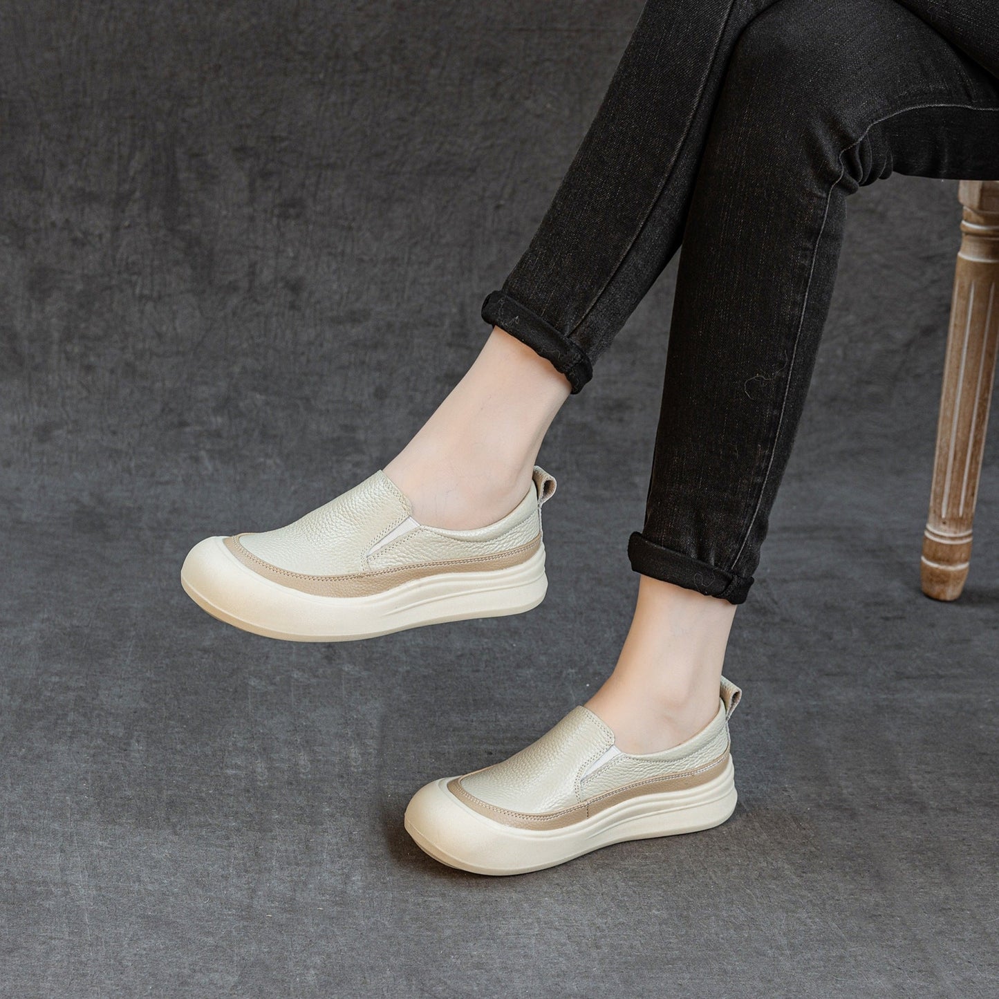 Zapatos de suela blanda 100% piel de vaca